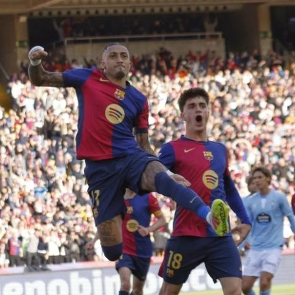 Barcelona remonta 4-3 ante Celta de Vigo bajo el liderazgo de Raphinha