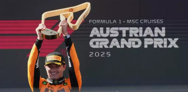Lando Norris se impone en el Gran Premio de Austria de Fórmula 1 al superar a Oscar Piastri
