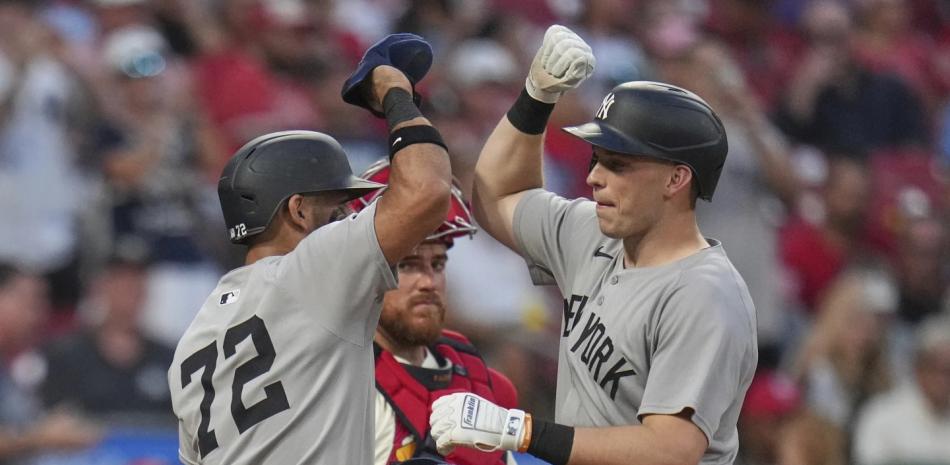 Ben Rice batea jonrones y los Yankees vencen 12-8 a los Cardenales