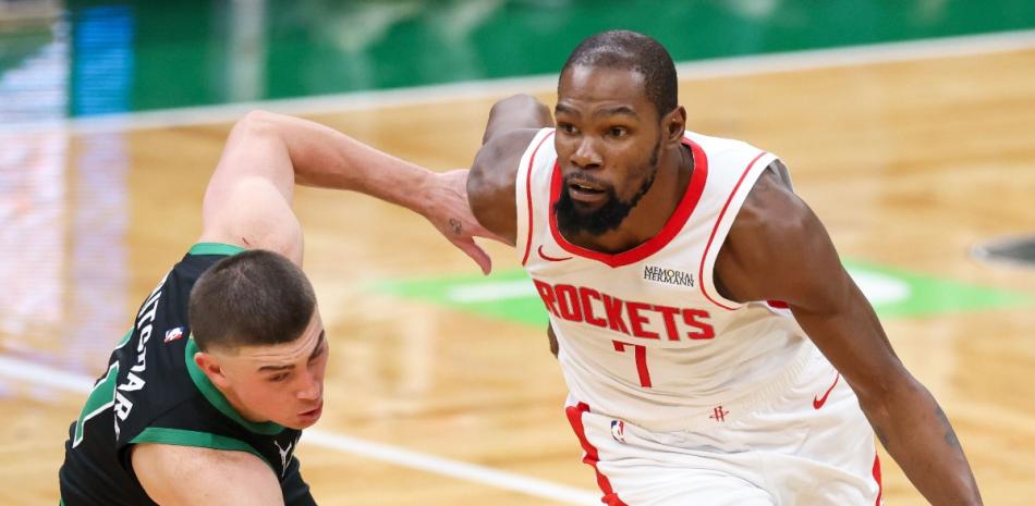 Kevin Durant anota 26 y los Rockets aplastan a los Celtics