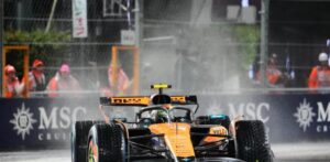 Lando Norris logra la pole en clasificación de Las Vegas bajo la lluvia y Verstappen saldrá 2do