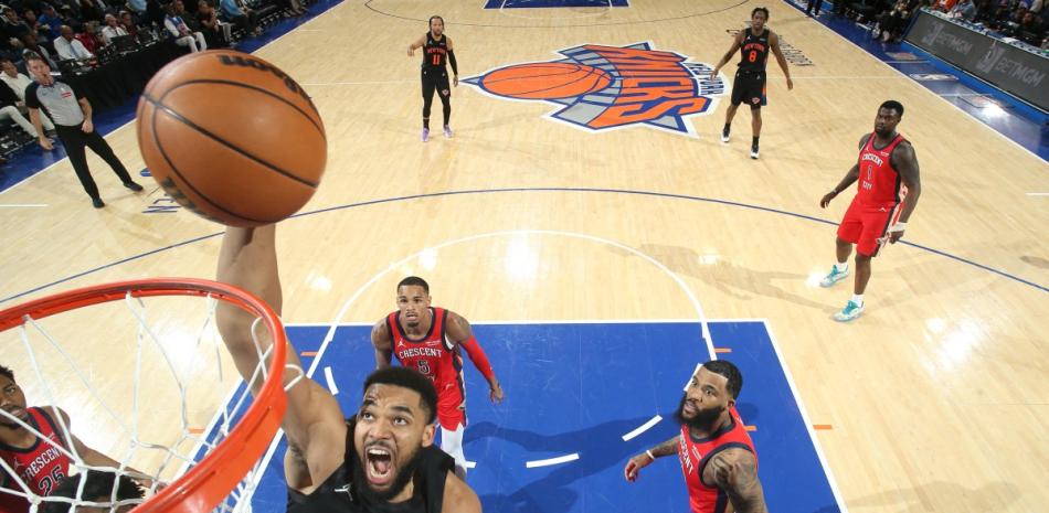 Dominicano Karl-Anthony Towns anota doble-doble en triunfo de Knicks sobre Pelicans