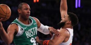 Al Horford felicita a Karl Anthony Tows por campeonato con los Knicks